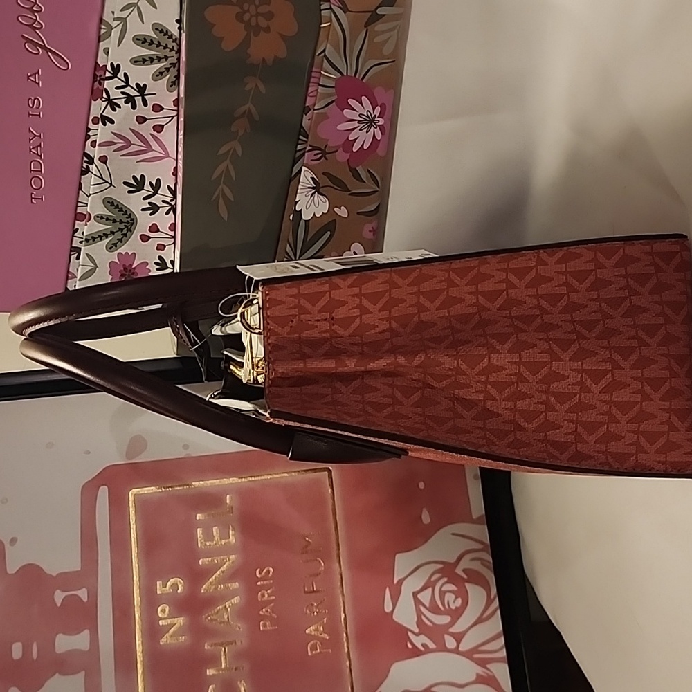 Michael Kors Two-Tone Dark Burgundy and Mauve mini crossbody satchel.  NWT - Picture 2 of 8